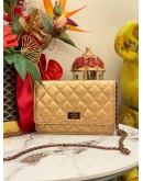(LIKE NEW)CHANEL METALLIC REISSUE WALLET ON CHAIN GOLD