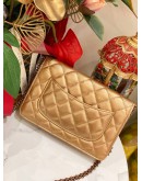 (LIKE NEW)CHANEL METALLIC REISSUE WALLET ON CHAIN GOLD