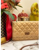 (LIKE NEW)CHANEL METALLIC REISSUE WALLET ON CHAIN GOLD