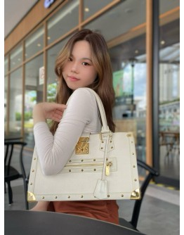 LOUIS VUITTON SUHALI LE FABULEUX WHITE HANDLE BAG