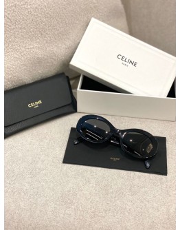 2024 CELINE TRIIMPHE 01 SUNGLASSES IN ACETATE IN BLACK FULL SET