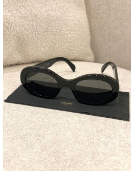 2024 CELINE TRIIMPHE 01 SUNGLASSES IN ACETATE IN BLACK FULL SET