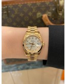 2003 ROLEX LADY DATEJUST FULL 18K 750 YELLOW GOLD DIAMOND DIAL REF 179175 26MM AUTOMATIC WATCH FULL SET