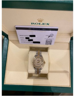 2002 ROLEX LADY DATEJUST REF 69173 HALF 18K 750 YELLOW GOLD DIAMOND BEZEL 26MM AUTOMATIC WATCH