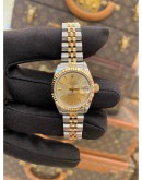 1999 ROLEX LADY DATEJUST REF 69173 HALF 18K 750 YELLOW GOLD 26MM AUTOMATIC WATCH FULL SET