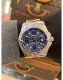 2013 BREITLING SUPEROCEAN FISH REF A17390 BLUE WATER RIPPLE DIAL 44MM AUTOMATIC WATCH