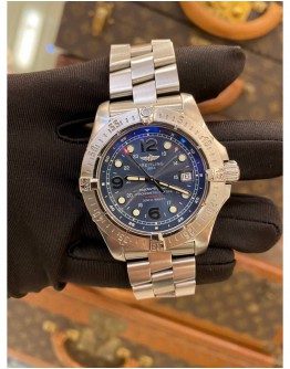 2013 BREITLING SUPEROCEAN FISH REF A17390 BLUE WATER RIPPLE DIAL 44MM AUTOMATIC WATCH