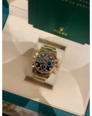 2018 ROLEX DAYTONA REF 116523 BLACK DIAMOND DIAL HALF 18K 750 YELLOW GOLD 40MM AUTOMATIC WATCH