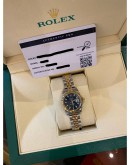 2015 ROLEX LADY-DATEJUST 26 REF 179173 HALF 18K 750 YELLOW GOLD BLUE DIAL 26MM AUTOMATIC WATCH FULL SET