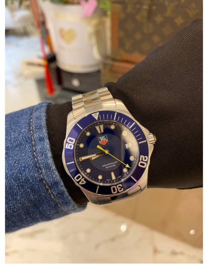 2015 TAG HEUER AQUARACER REF WAB1112 BLUE DIAL 40MM QUARTZ WATCH FULL SET
