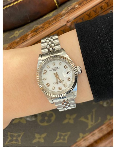 2003 ROLEX LADY DATEJUST REF 69173 WHITE NUMERALS DIAL 26MM AUTOMATIC WATCH