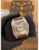 (LIKE NEW) 2016 CARTIER SANTOS 100 XL WHITE DIAL 38MM x 51MM AUTOMATIC WATCH