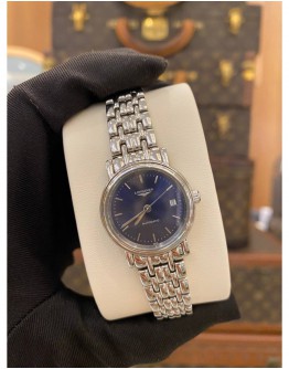 (UNUSED) 2024 LONGINES PRESENCE REF L4.321.4.92.6 BLUE DIAL 24MM AUTOMATIC WATCH FULL SET