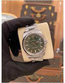 (BRAND NEW) 2017 ROLEX AIR KING OYSTER PERPETUAL 34 REF 114200 OLIVE GREEN DIAL 34MM AUTOMATIC WATCH FULL SET