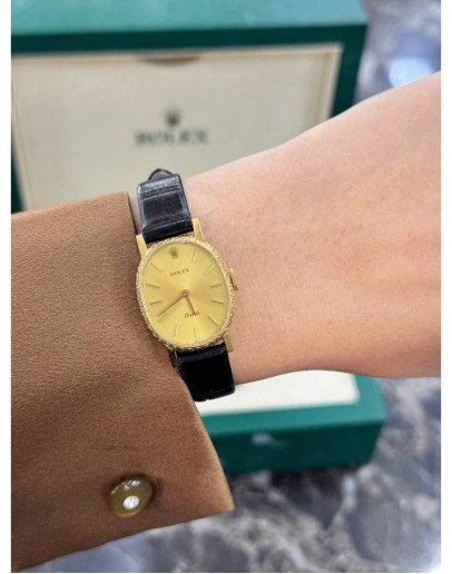 ROLEX ORCHID 18K 750 YELLOW GOLD 27MM MANUAL WINDING WATCH