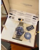 (BRAND NEW) 2024 LONGINES RECORD CHRONOMETER REF L2.820.4.96.6 BLUE DIAL 38.5MM AUTOMATIC WATCH FULL SET