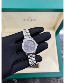 ROLEX OYSTER PERPETUAL DATE GREY DIAL 26MM AUTOMATIC WATCH