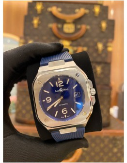(BRAND NEW) 2022 BELL & ROSS BR05 REF BR05A-BLU-ST/SRB BLUE DIAL 40MM AUTOMATIC WATCH FULL SET