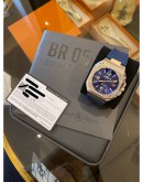 (BRAND NEW) 2022 BELL & ROSS BR05 REF BR05A-BLU-ST/SRB BLUE DIAL 40MM AUTOMATIC WATCH FULL SET