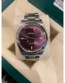 (UNUSED) 2019 ROLEX OYSTER PERPETUAL 39 REF 114300 FULL STICKER PURPLE TULIP DIAL 39MM AUTOMATIC WATCH FULL SET