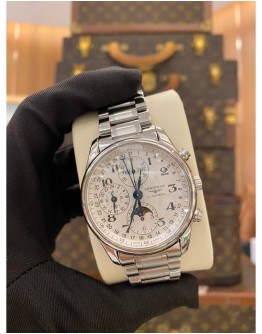 2021 LONGINES MASTER COLLECTION MOON FACE CHRONOGRAPH REF L2.673.4.78.6 WHITE DIAL 40MM AUTOMATIC WATCH
