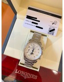 2021 LONGINES MASTER COLLECTION MOON FACE CHRONOGRAPH REF L2.673.4.78.6 WHITE DIAL 40MM AUTOMATIC WATCH