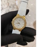 2017 BAUME & MERCIER RIVIERA FACTORY DIAMOND 18K 750 YELLOW GOLD 33MM QUARTZ WATCH