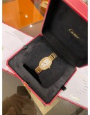 2013 CARTIER BAIGNOIRE BATHTUB FACTORY DIAMOND FULL 18K 750 YELLOW GOLD 31MM QUARTZ WATCH FULL SET