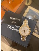 2015 TAG HEUER CARRERA CALIBRE 16 HALF 18K 750 YELLOW GOLD WHITE DIAL 41MM AUTOMATIC WATCH FULL SET