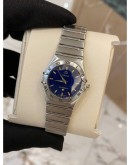 2011 OMEGA CONSTELLATION LADY BLUE DIAL 25MM QUARTZ WATCH