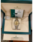 2019 ROLEX DATEJUST 31 REF 178383 HALF 18K 750 YELLOW GOLD DIAMOND BEZEL CHAMPAGNE DIAMOND DIAL 31MM AUTOMATIC WATCH FULL SET