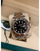 2020 ROLEX GMT-MASTER II ROOTBEER REF 126711CHNR HALF 18K 750 ROSE GOLD 40MM AUTOMATIC WATCH FULL SET