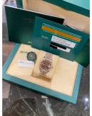 (UNUSED) 2019 ROLEX DATEJUST 31 REF 278381RBR HALF 18K 750 ROSE GOLD BROWN DIAMOND DIAL DIAMOND BEZEL 31MM AUTOMATIC WATCH FULL SET