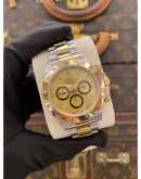 ROLEX DAYTONA SUPERLATIVE CHRONOMETER COSMOGRAPH HALF 18K 750 YELLOW GOLD REF 16523 CHAMPAGNE DIAL 40MM AUTOMATIC WATCH