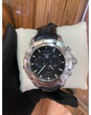 2013 TAG HEUER AQUARACER CHRONOGRAPH REF CAF101E BLACK DIAL 43MM QUARTZ WATCH FULL SET