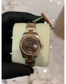 ROLEX OYSTER PERPETUAL LADY DATEJUST HALF 18K 750 ROSE GOLD DIAMOND DIAL REF179161 WATCH YEAR 2016 FULL SET