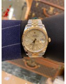 2021 ROLEX DATEJUST 36 REF 126233 HALF 18K 750 YELLOW GOLD CHAMPAGNE DIAL 36MM AUTOMATIC WATCH FULL SET