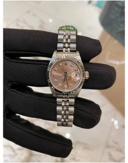 ROLEX LADY DATEJUST REF 79174 SAKURA PINK DIAMOND DIAL 26MM AUTOMATIC YEAR 2004 WATCH FULL SET