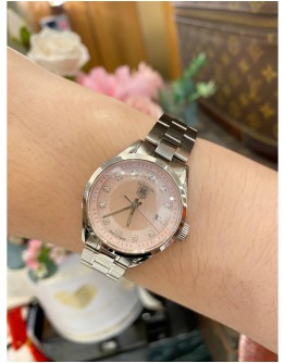 2013 TAG HEUER CARRERA LADY PINK MOTHER OF PEARL DIAMOND DIAL REF WV1417 27MM QUARTZ WATCH FULL SET