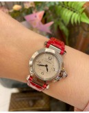 (BRAND NEW) 2022 CARTIER PASHA DE REF WSPA0021 WHITE DIAL 30MM QUARTZ WATCH FULL SET