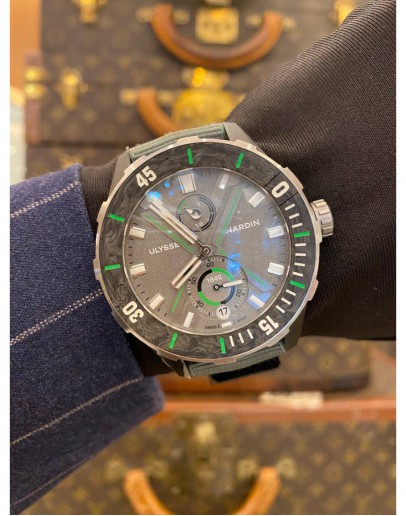(BRAND NEW) 2022 ULYSSE NARDIN DIVER X THE OCEAN RACE CARBON LIMITED TO 200 PIECES REF 1183-170LE-1A-TOR/0A GREY DIAL 44MM AUTOMATIC WATCH FULL SET