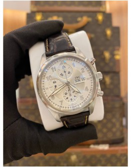 2011 IWC PILOT SPITFIRE CHRONOGRAPH REF IW3717 WHITE DIAL 42MM AUTOMATIC WATCH FULL SET