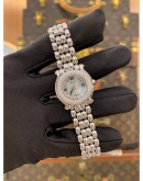 (LIKE NEW) 2017 CHOPARD HAPPY SPORT DIAMOND BEZEL DIAMOND BEZEL REF 27/8294-23 26MM QUARTZ WATCH