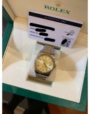 ROLEX DATEJUST 36 HALF 18K 750 YELLOW GOLD REF 16013 CHAMPAGNE DIAL 36MM AUTOMATIC WATCH