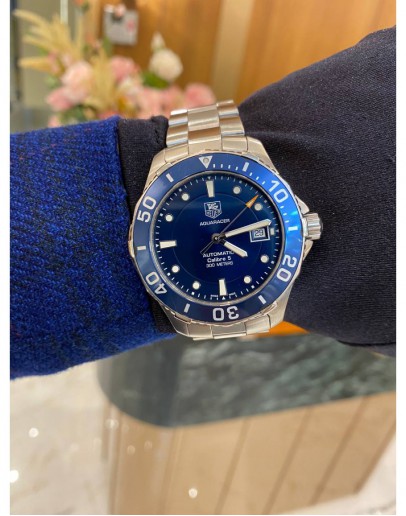 2016 TAG HEUER AQUARACER 300M CALIBRE 5 REF WAN2111 BLUE DIAL 41MM AUTOMATIC WATCH FULL SET
