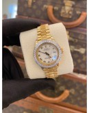 ROLEX LADY DATEJUST REF 6927 HALF 18K 750 YELLOW GOLD ROMAN WHITE DIAL 26MM AUTOMATIC WATCH