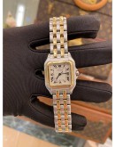 (LIKE NEW) 2010 CARTIER PANTHERE MM REF 187949 SS HALF 18K 750 YELLOW GOLD 28MM QUARTZ WATCH FULL SET