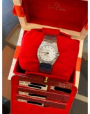 (LIKE NEW) 2020 OMEGA CONSTELLATION REF 123.15.27.60.55.002 WHITE DIAMOND MOTHER OF PEARL DIAL DIAMOND BEZEL 27MM QUARTZ WATCH FULL SET