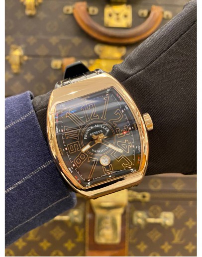 (BRAND NEW) 2025 FRANCK MULLER VANGUARD 18K 750 ROSE GOLD REF V45SCDT5NNR BLACK DIAL 53.7MM x 44MM AUTOMATIC WATCH -FULL SET-
