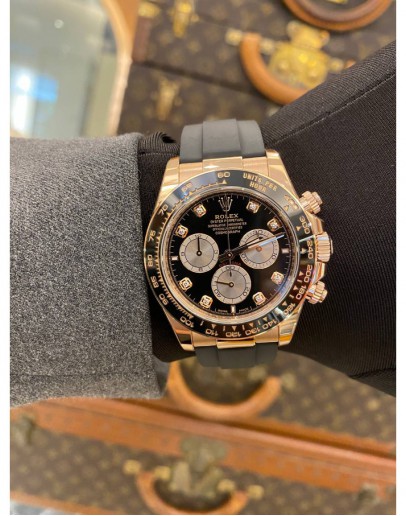 (BRAND NEW) 2024 ROLEX DAYTONA COSMOGRAPH 18K 750 EVEROSE GOLD REF 126515LN DIAMOND PANDA DIAL 40MM AUTOMATIC WATCH -FULL SET-